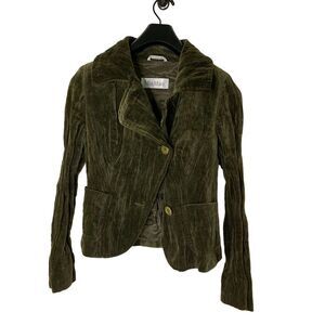MaxMara jacket velvet dark green women's size 2